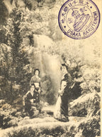 Japanese BW Postcard Osaka Rakutenchi Waterfall C1920 Taisho Photography PC180