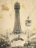 Japanese BW Postcard Osaka Shinsekai Tsutenkaku C1920 Taisho Photography PC188