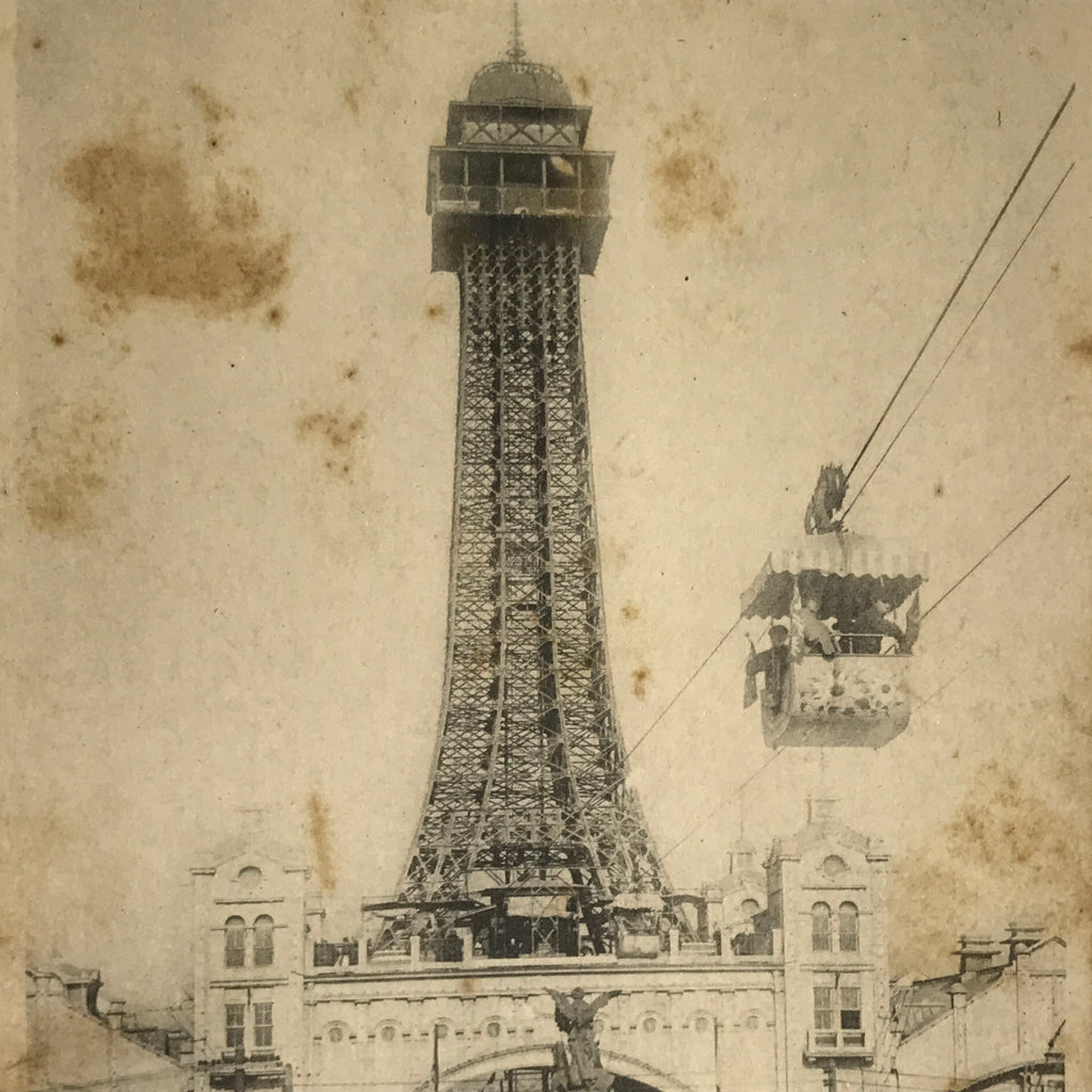Japanese BW Postcard Osaka Shinsekai Tsutenkaku C1920 Taisho Photography PC188