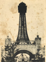 Japanese BW Postcard Osaka Shinsekai Tsutenkaku C1920 Taisho Photography PC192