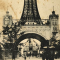 Japanese BW Postcard Osaka Shinsekai Tsutenkaku C1920 Taisho Photography PC192