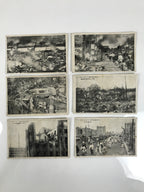Japanese BW Postcards Set Great Kanto Earthquake C1920 Taisho Photography PC205