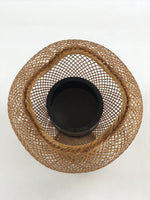 Japanese Bamboo Basket Flower Vase Vtg Kago Ikebana Arrangement Kado B219
