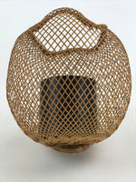 Japanese Bamboo Basket Flower Vase Vtg Kago Ikebana Arrangement Kado B219