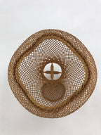 Japanese Bamboo Basket Flower Vase Vtg Kago Ikebana Arrangement Kado B219