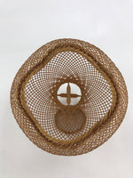 Japanese Bamboo Basket Flower Vase Vtg Kago Ikebana Arrangement Kado B219