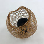 Japanese Bamboo Basket Flower Vase Vtg Kago Ikebana Arrangement Kado B219