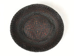 Japanese Bamboo Basket Vtg Tabletop Morikago Woven Small Kago Oval Brown B223