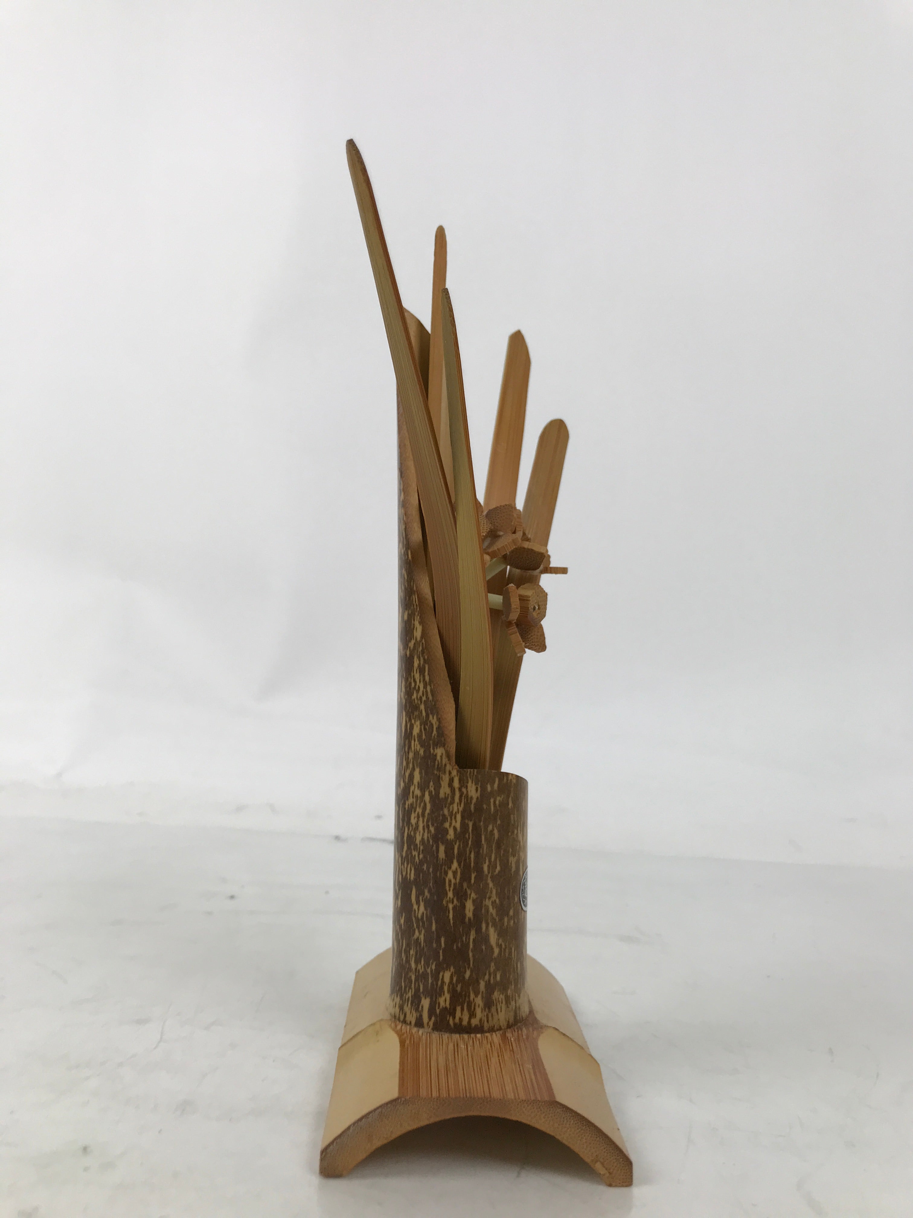 Japanese Bamboo Daffodil Flower Decorative Statue Vtg Suisen Folk Craft Art ST69