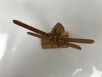 Japanese Bamboo Daffodil Flower Decorative Statue Vtg Suisen Folk Craft Art ST69