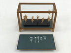 Japanese Bamboo Dolls Figurines Glass Case Vtg Awa Odori Dance Festival BD916
