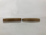 Japanese Bamboo Drink Saucer Pair Vtg Chataku Coaster Brown Mesh Round L517