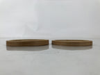 Japanese Bamboo Drink Saucer Pair Vtg Chataku Coaster Brown Mesh Round L517