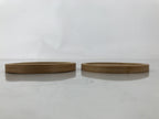 Japanese Bamboo Drink Saucer Pair Vtg Chataku Coaster Brown Mesh Round L517