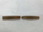 Japanese Bamboo Drink Saucer Pair Vtg Chataku Coaster Brown Mesh Round L517