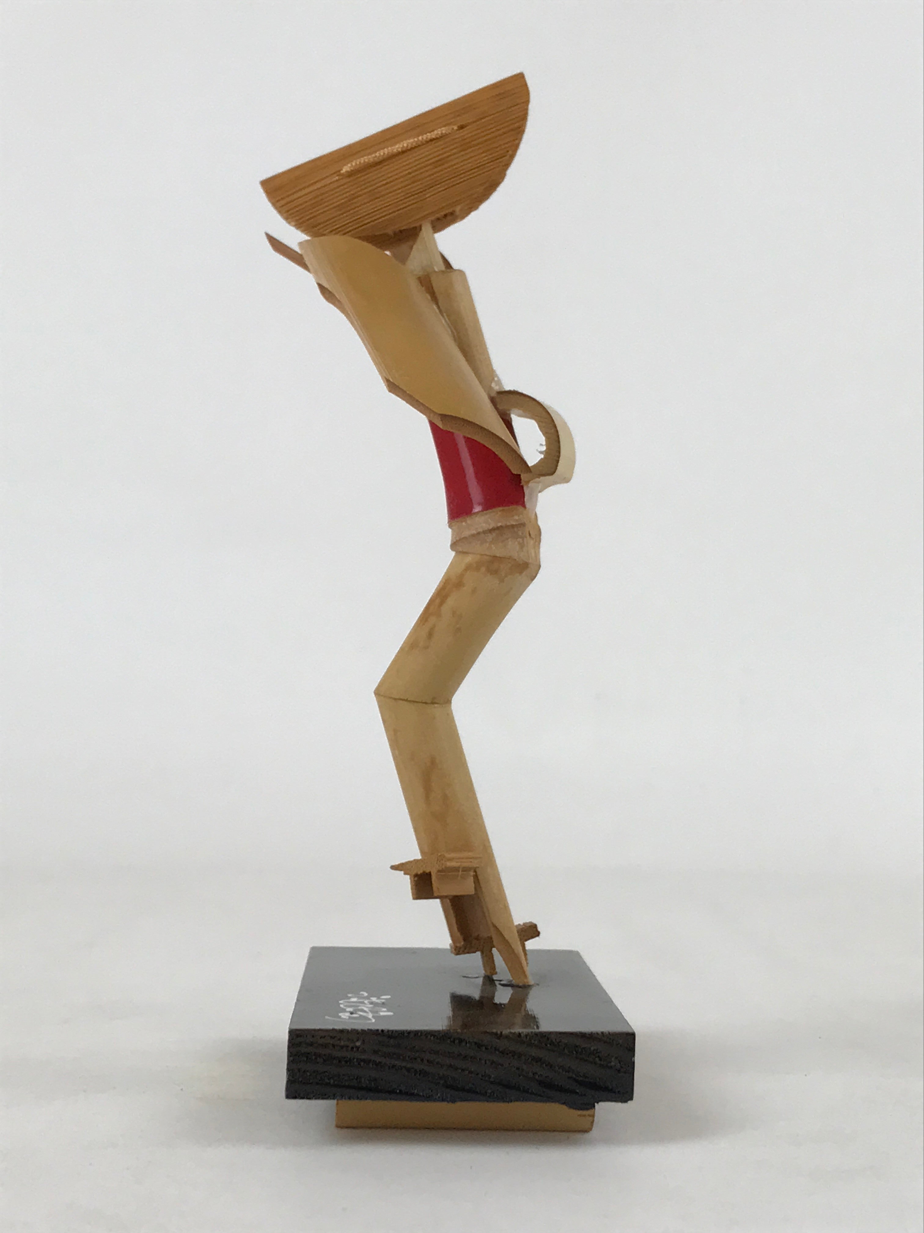 Japanese Bamboo Figurine Awa Odori Vtg Awaji Island Folk Decoration KF674