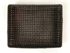 Japanese Bamboo Flat Basket Vtg Tabletop Kago Document Storage Woven Brown B224