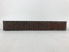 Japanese Bamboo Flat Basket Vtg Tabletop Kago Document Storage Woven Brown B224