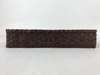 Japanese Bamboo Flat Basket Vtg Tabletop Kago Document Storage Woven Brown B225