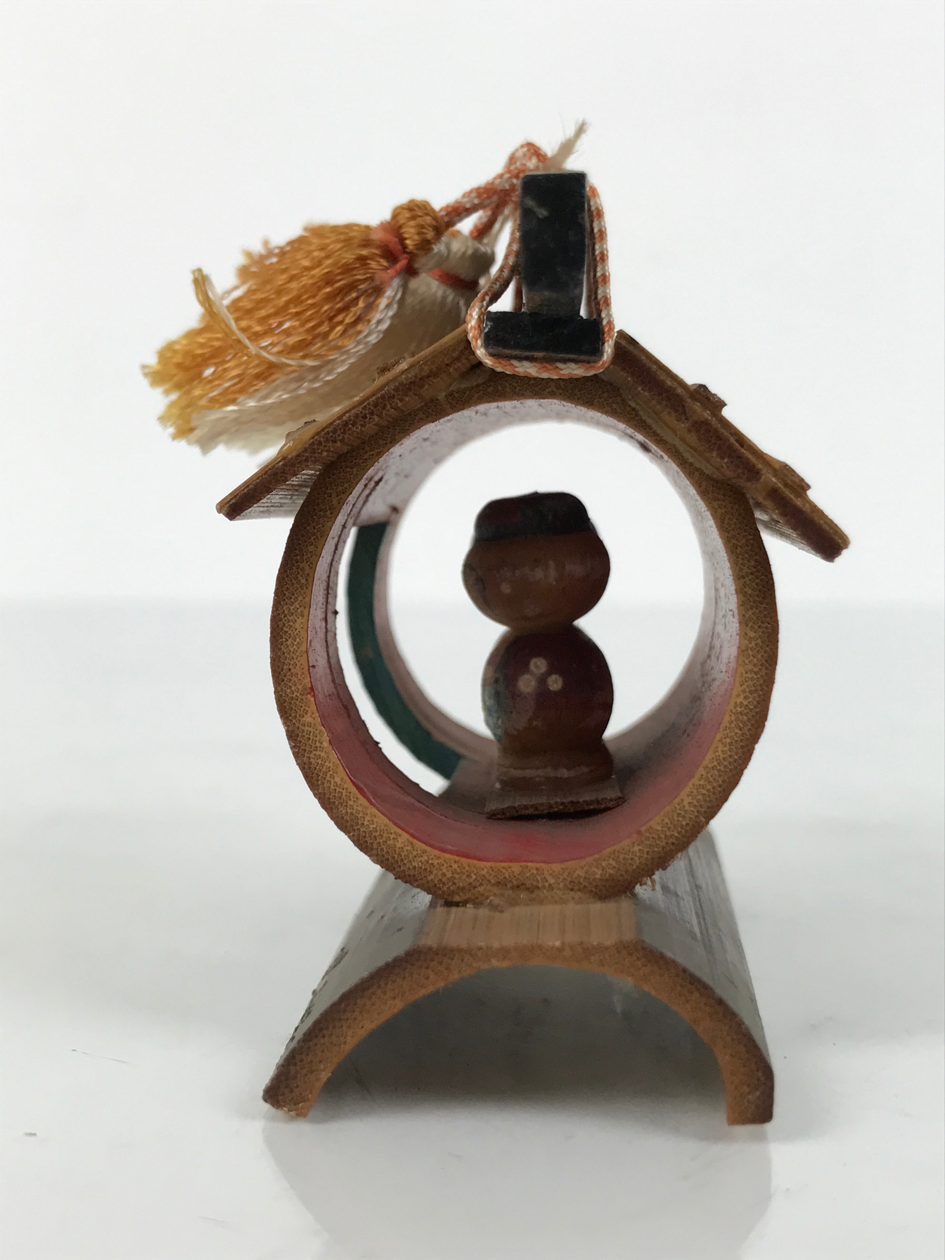 Japanese Bamboo Kokeshi Doll Vtg Kimono Couple Figurine Palanquin Hakone KF829