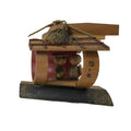 Japanese Bamboo Kokeshi Doll Vtg Kimono Figurine Palanquin Komagatake KF828