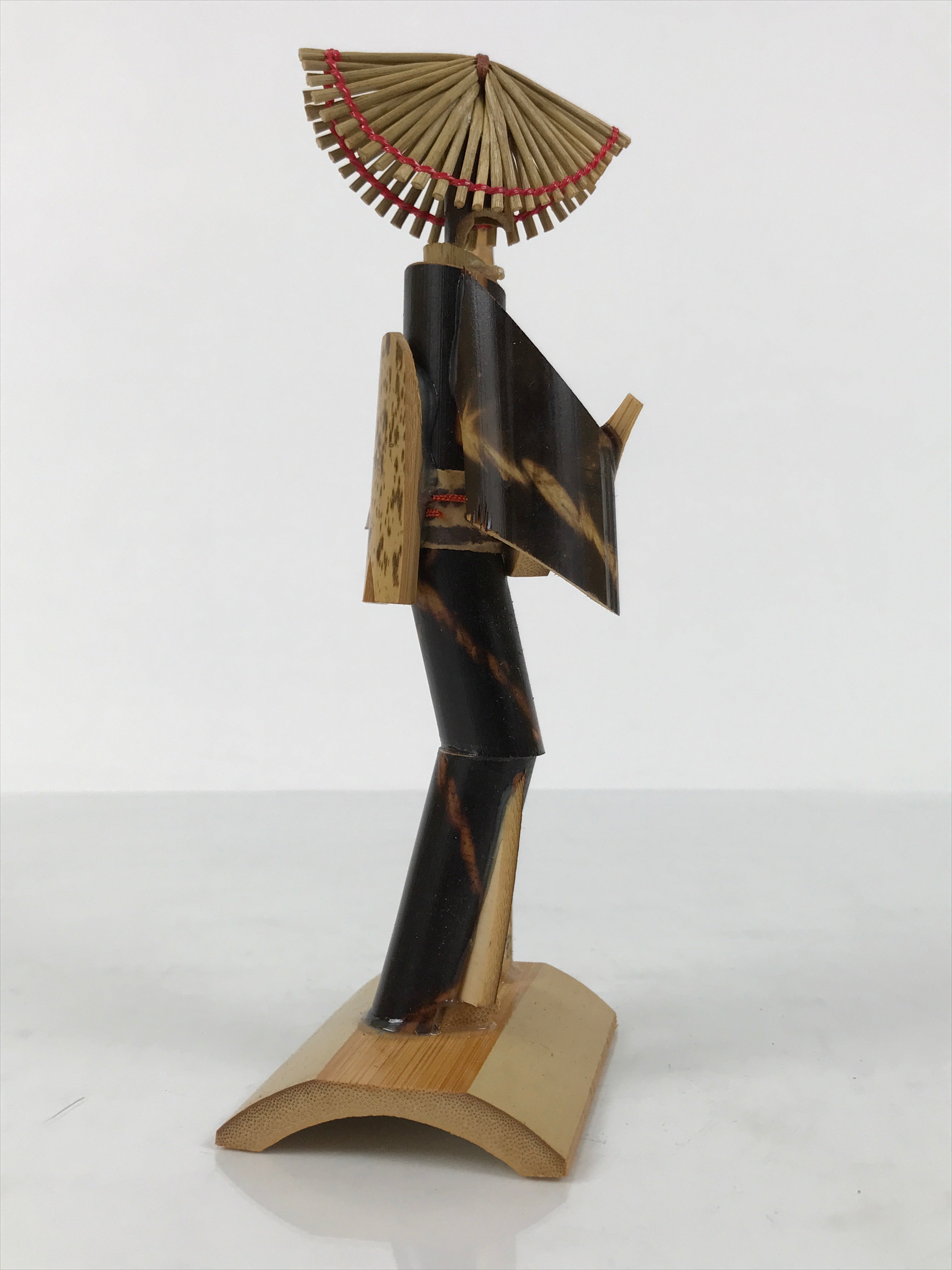 Japanese Bamboo Kokeshi Doll Vtg Kimono Woman Echizen Ningyo Shamisen KF818