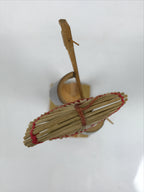 Japanese Bamboo Kokeshi Doll Vtg Kimono Woman Echizen Ningyo Shamisen KF818