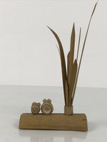 Japanese Bamboo Kokeshi Grass Vtg Singing Frogs Figurine Handcrafted Brown KF801