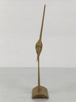 Japanese Bamboo Kokeshi Tsuru Crane Vtg Bird Figurine Handcrafted Brown KF800