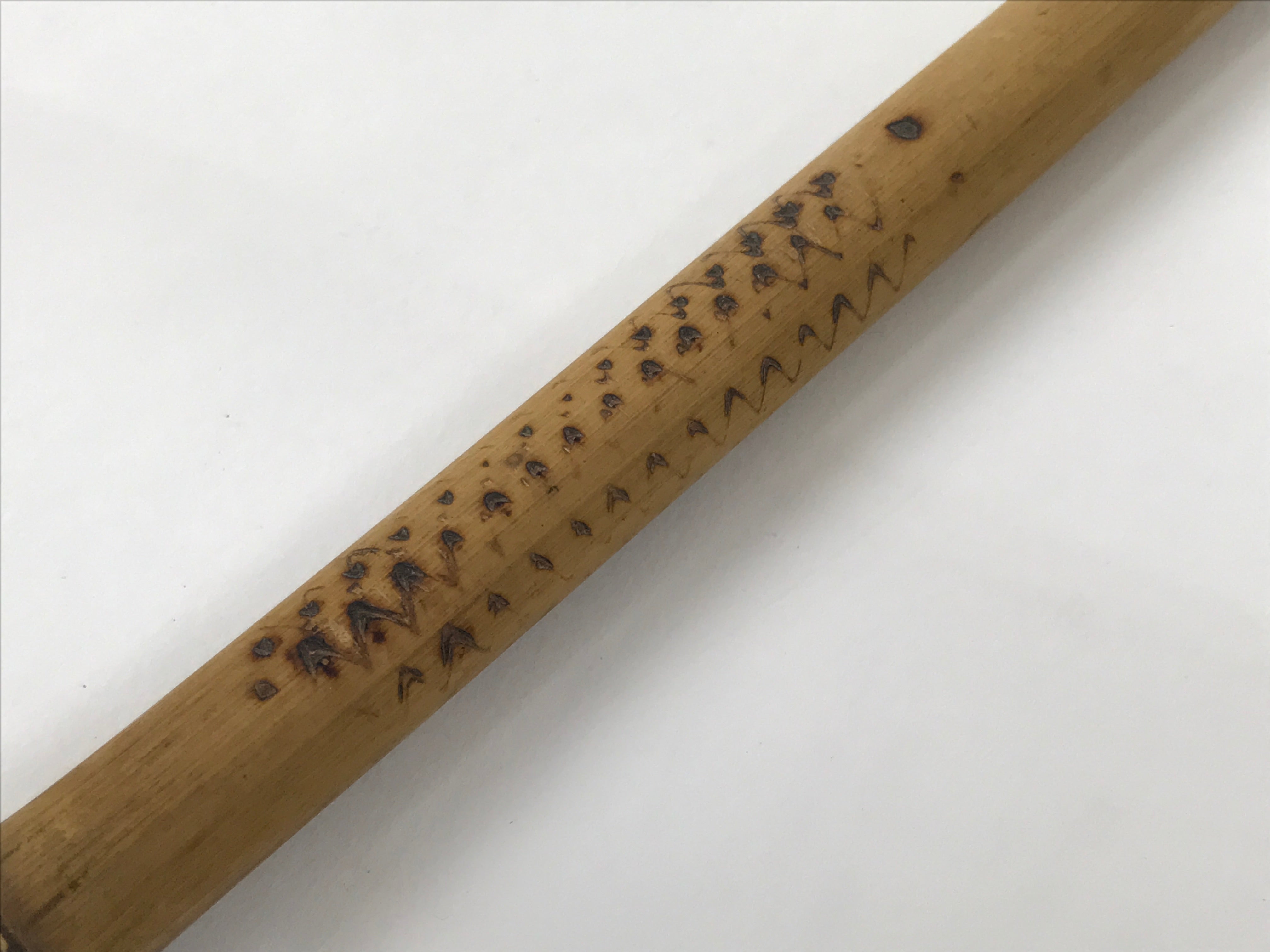 Japanese Bamboo Metal Large Traditional Kiseru Pipe Vtg Crane Mon Design JK912