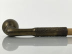 Japanese Bamboo Metal Large Traditional Kiseru Pipe Vtg Crane Mon Design JK912
