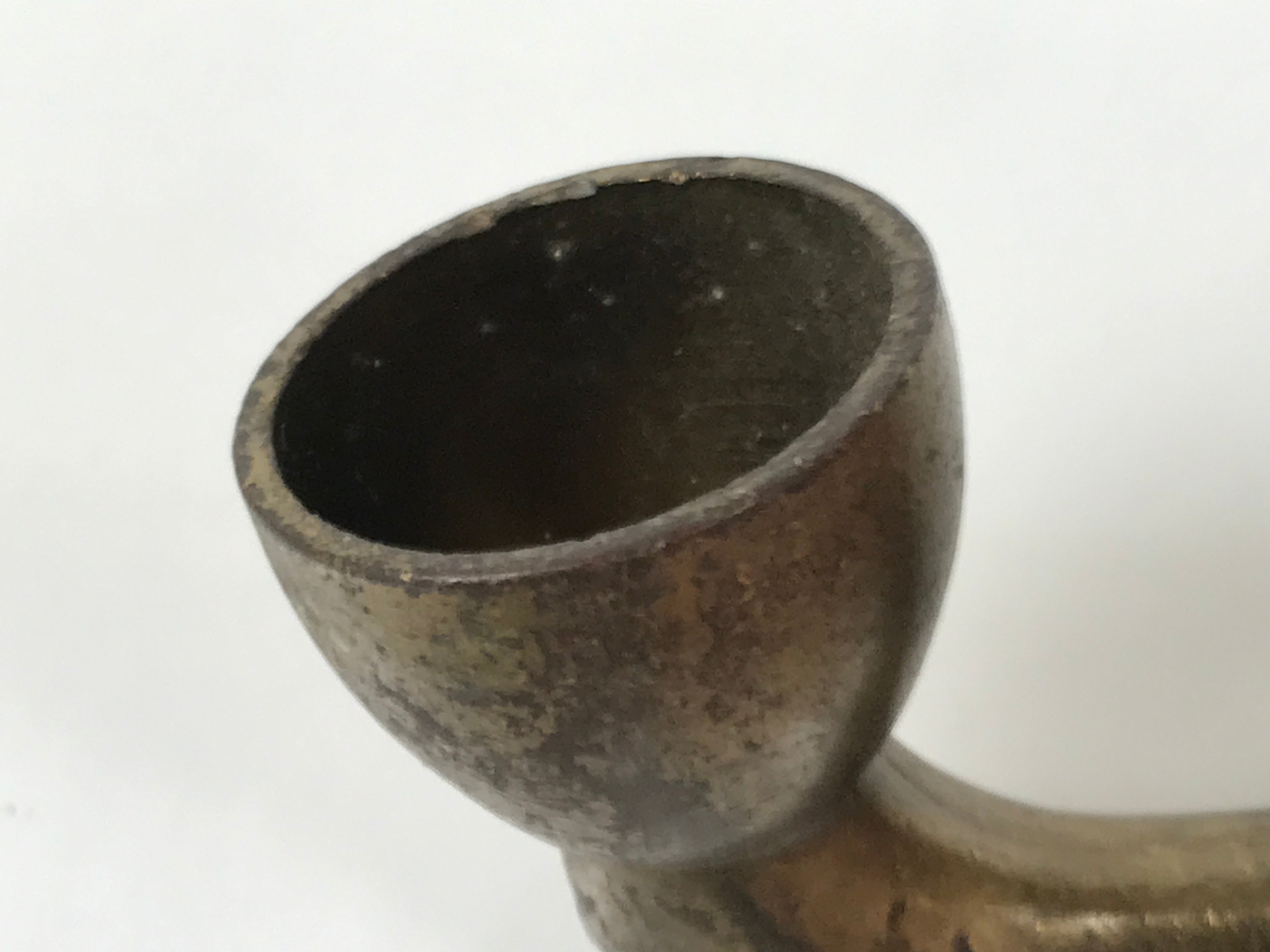 Japanese Bamboo Metal Large Traditional Kiseru Pipe Vtg Crane Mon Design JK912