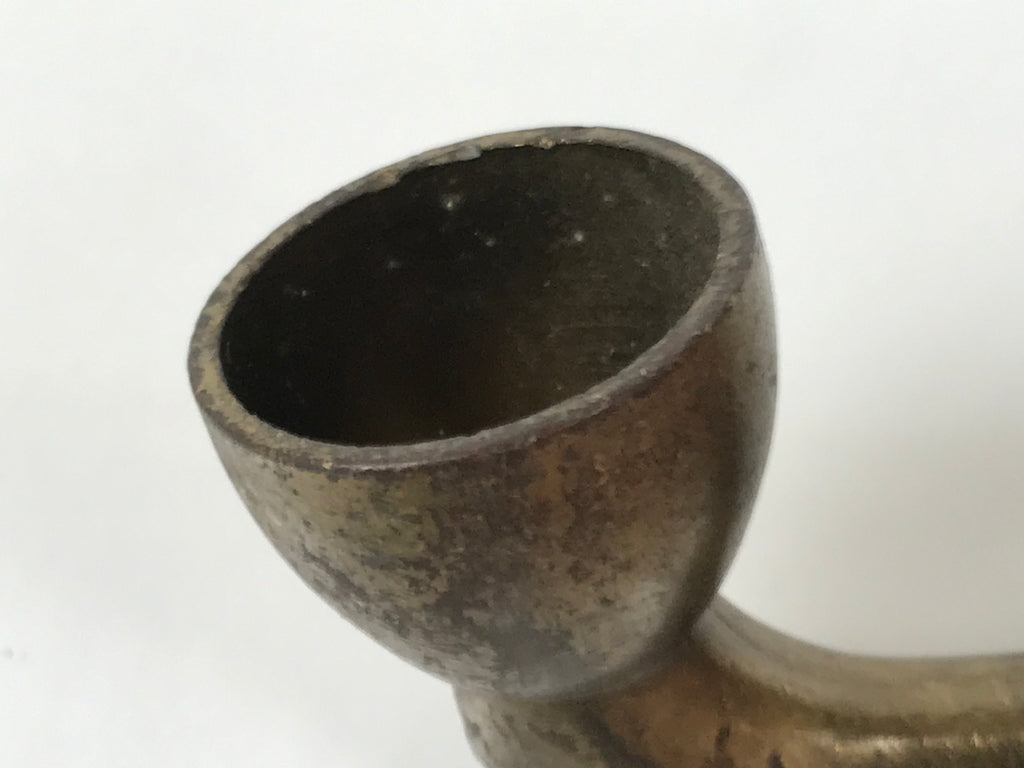 Japanese Bamboo Metal Large Traditional Kiseru Pipe Vtg Crane Mon Design JK912