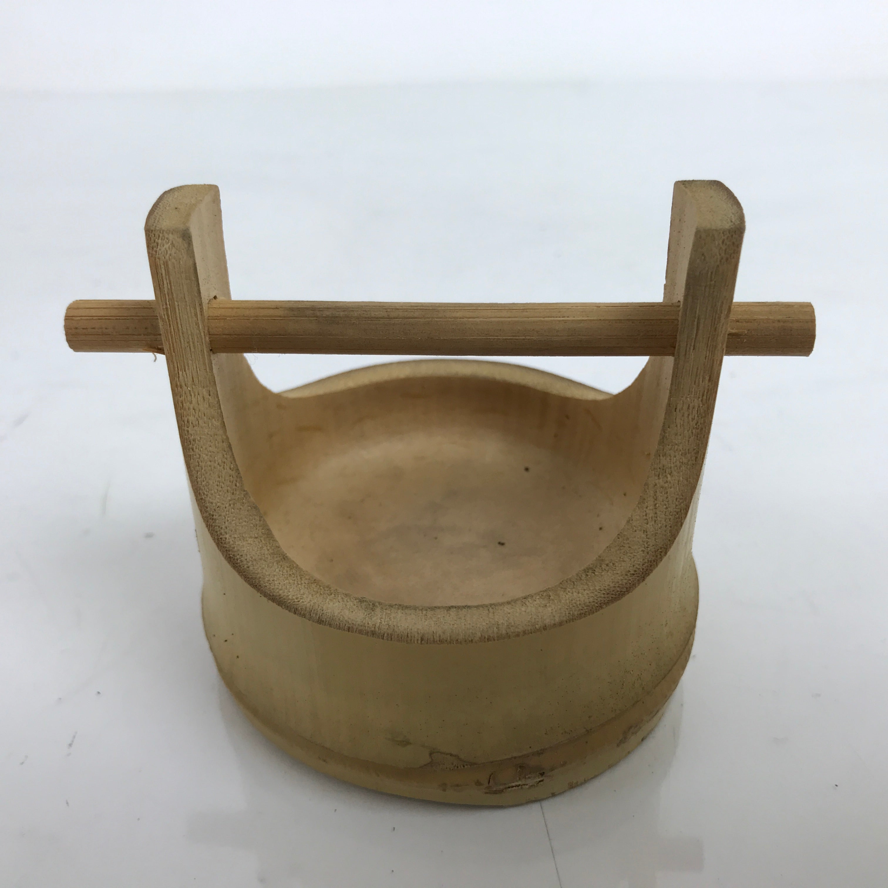 Japanese Bamboo Miniature Hand Bucket Serving Dish Vtg Teoke Kaiseki Meal L346