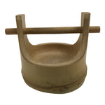 Japanese Bamboo Miniature Hand Bucket Serving Dish Vtg Teoke Kaiseki Meal L346