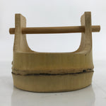 Japanese Bamboo Miniature Hand Bucket Serving Dish Vtg Teoke Kaiseki Meal L347