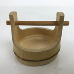 Japanese Bamboo Miniature Hand Bucket Serving Dish Vtg Teoke Kaiseki Meal L347