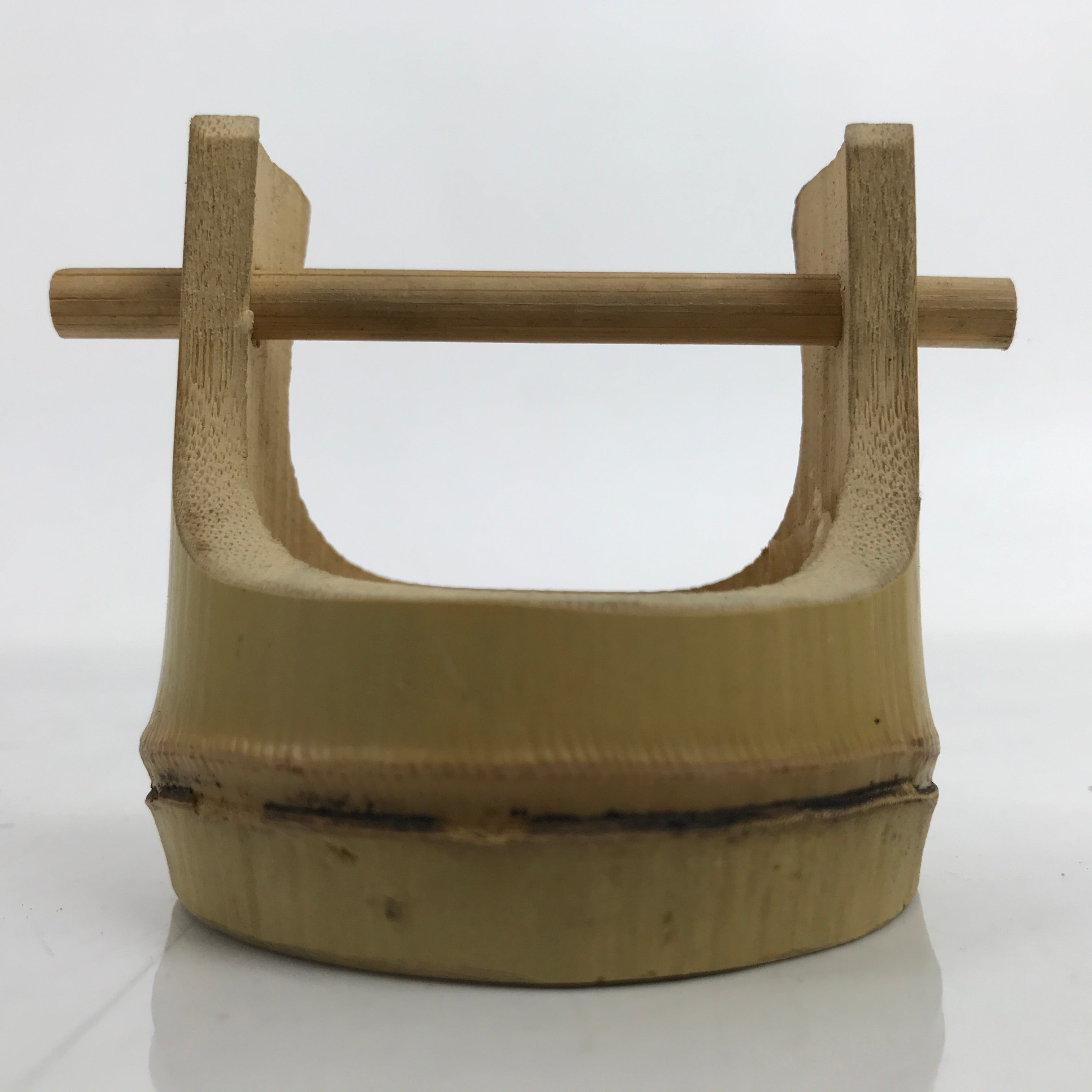 Japanese Bamboo Miniature Hand Bucket Serving Dish Vtg Teoke Kaiseki Meal L348