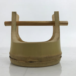 Japanese Bamboo Miniature Hand Bucket Serving Dish Vtg Teoke Kaiseki Meal L348