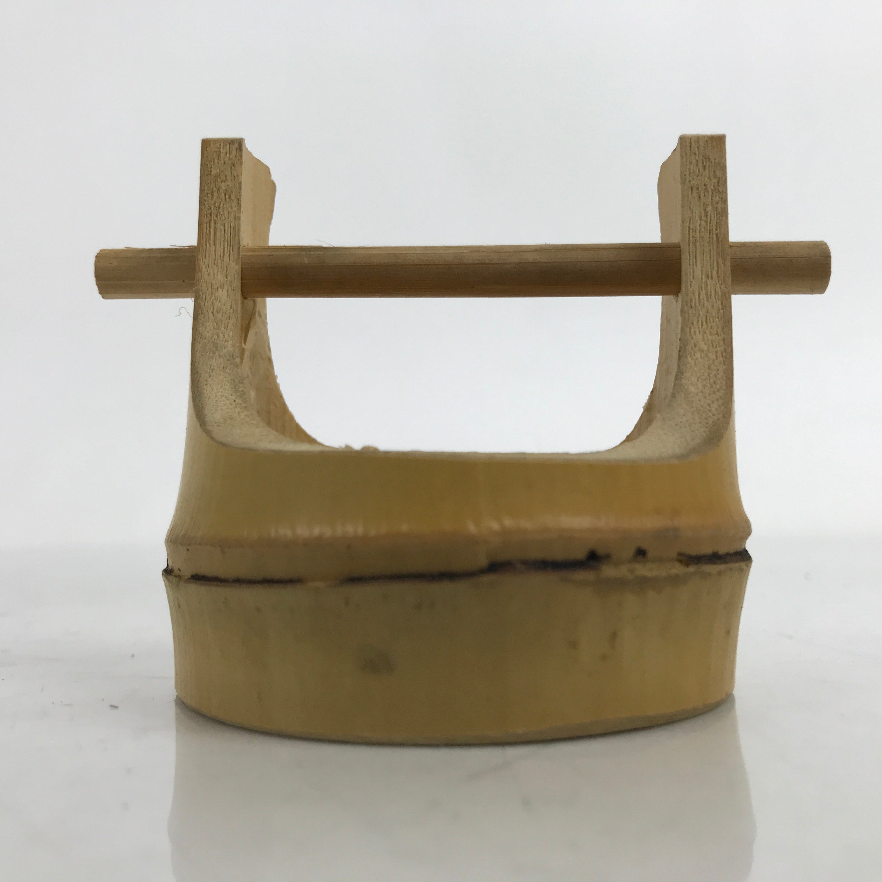 Japanese Bamboo Miniature Hand Bucket Serving Dish Vtg Teoke Kaiseki Meal L350