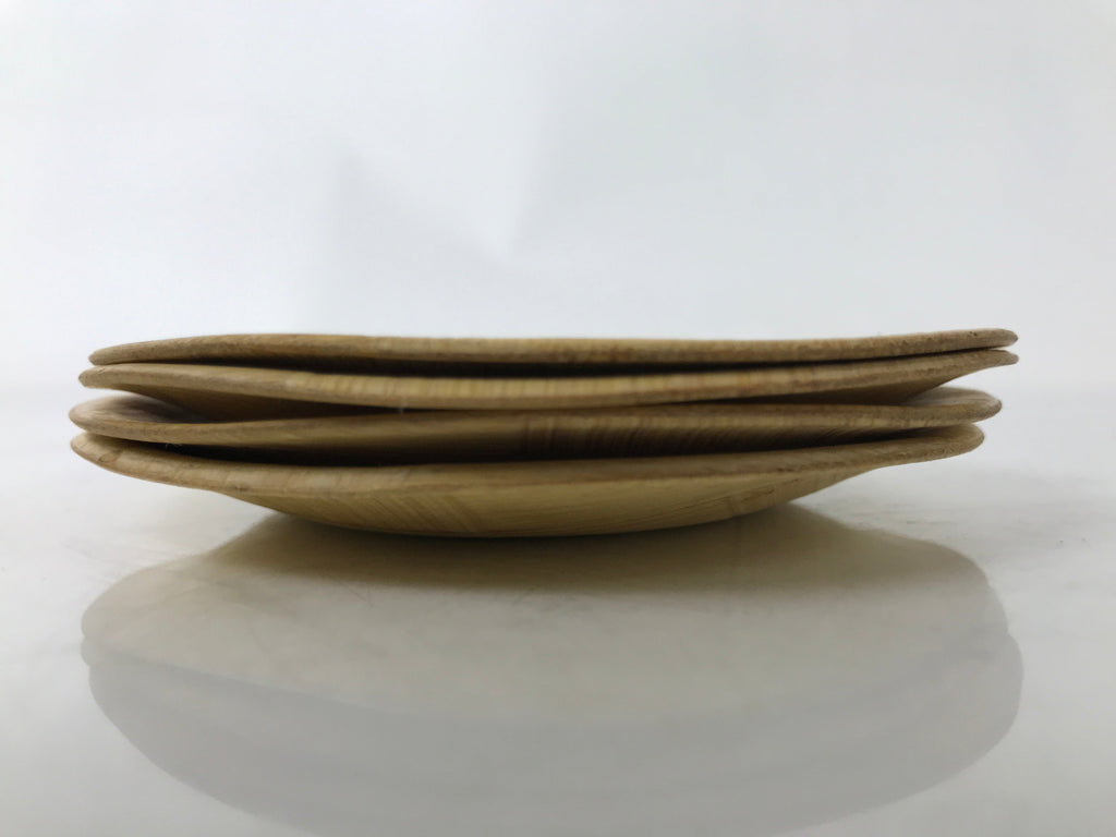 Japanese Bamboo Okinawa Drink Saucer Chataku Coaster Souvenir 4pc Dancer L392