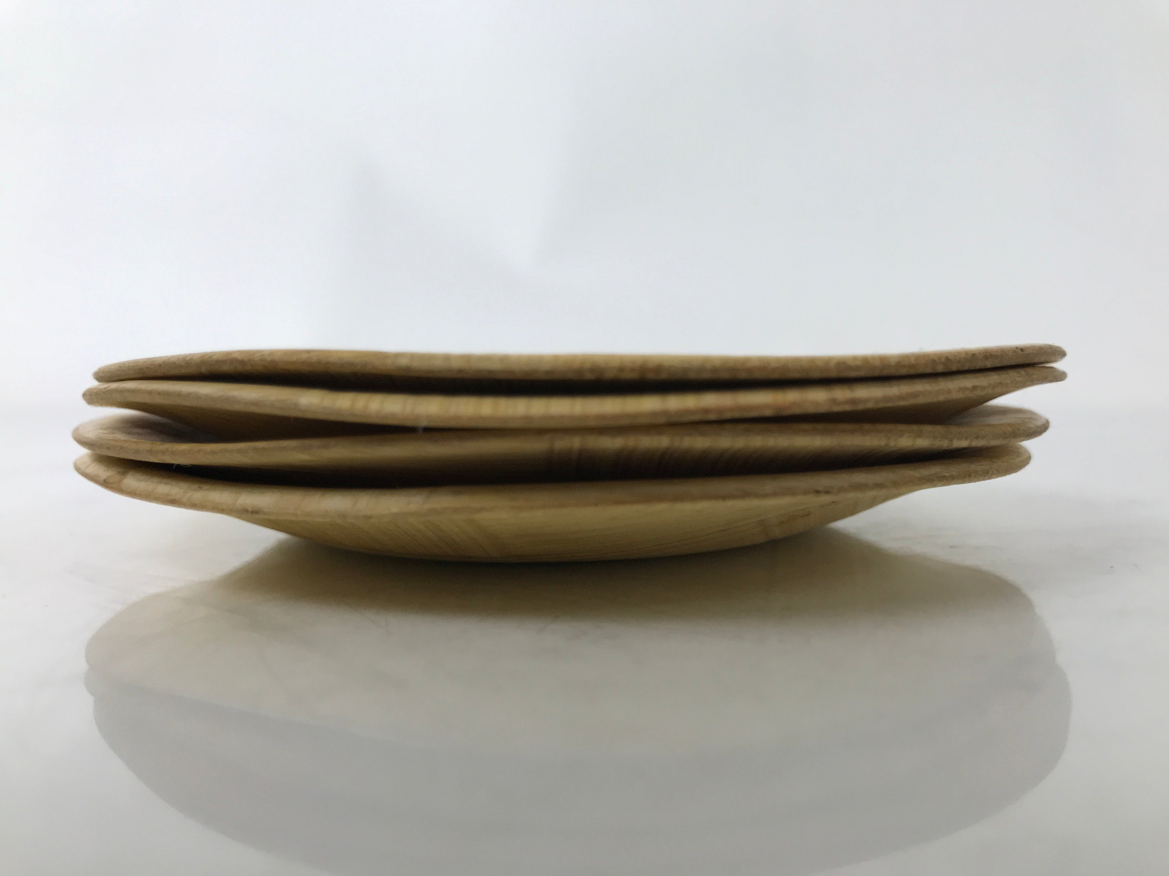 Japanese Bamboo Okinawa Drink Saucer Chataku Coaster Souvenir 4pc Dancer L392