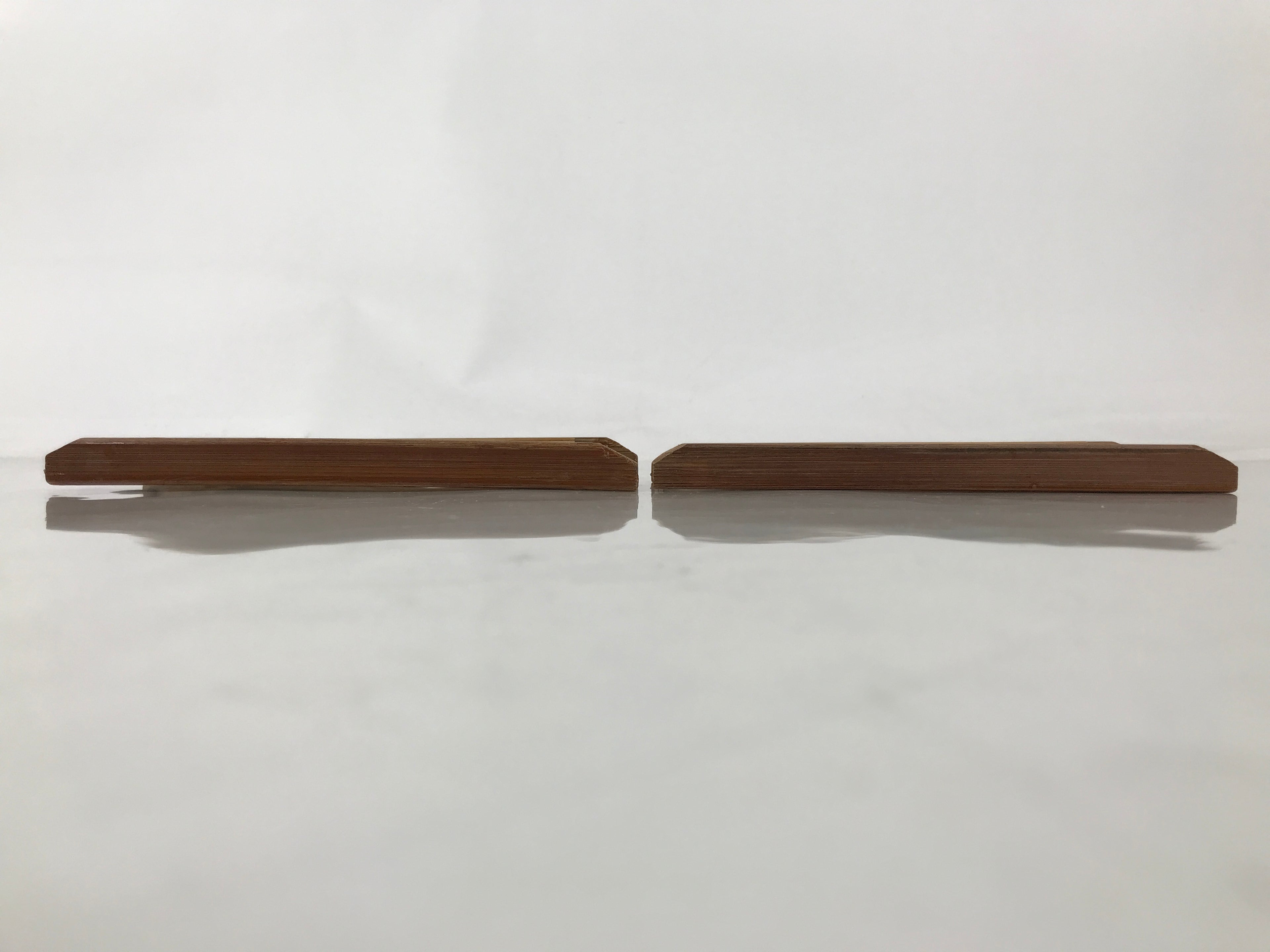 Japanese Bamboo Oshibori-Oki Wet Towel Tray Pair Vtg Holder Slat Duckboard L518