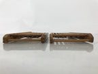 Japanese Bamboo Oshibori-Oki Wet Towel Tray Pair Vtg Holder Slat Duckboard L518