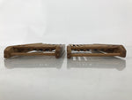 Japanese Bamboo Oshibori-Oki Wet Towel Tray Pair Vtg Holder Slat Duckboard L518