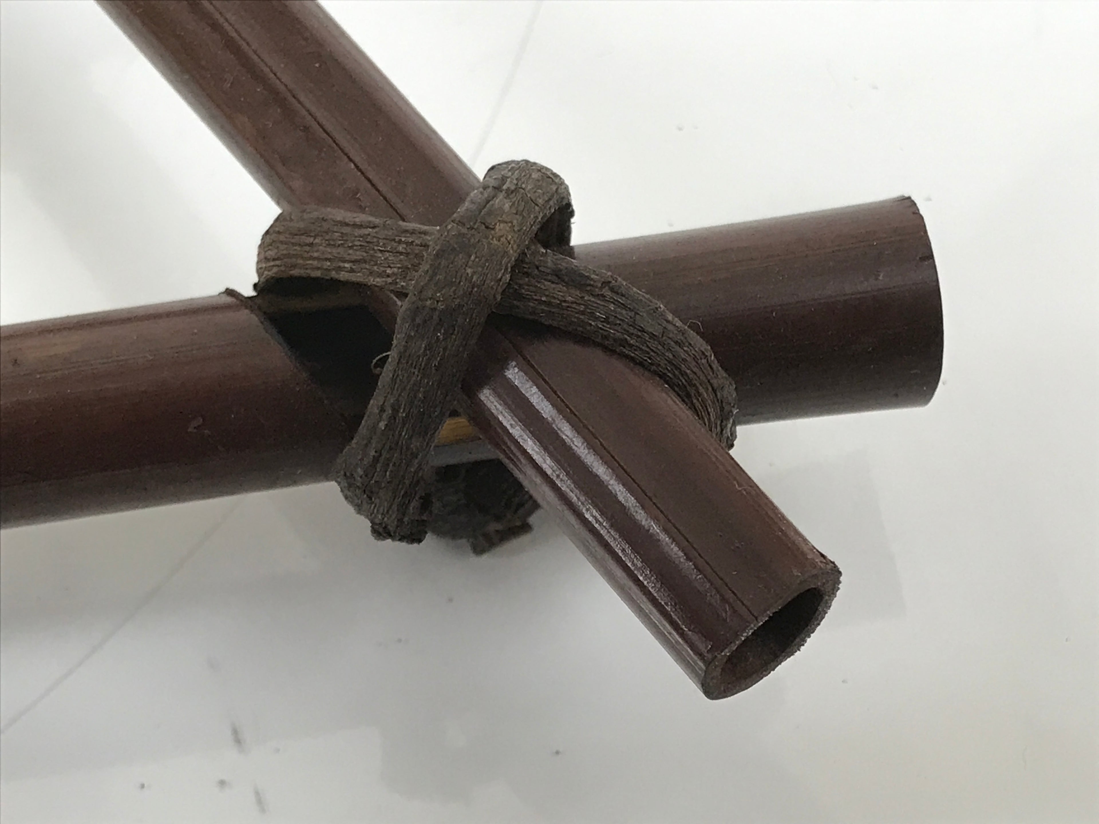 Japanese Bamboo Rhombus Lattice Wall Decoration Vtg Vine Natural Material WT557