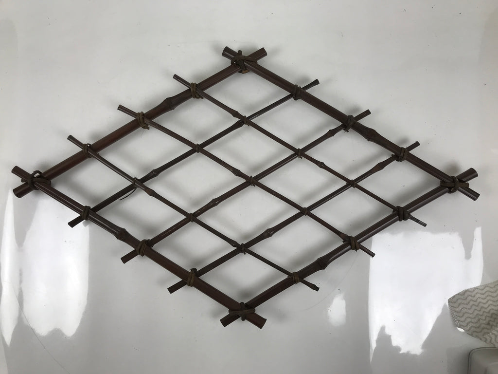 Japanese Bamboo Rhombus Lattice Wall Decoration Vtg Vine Natural Material WT557