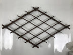 Japanese Bamboo Rhombus Lattice Wall Decoration Vtg Vine Natural Material WT557