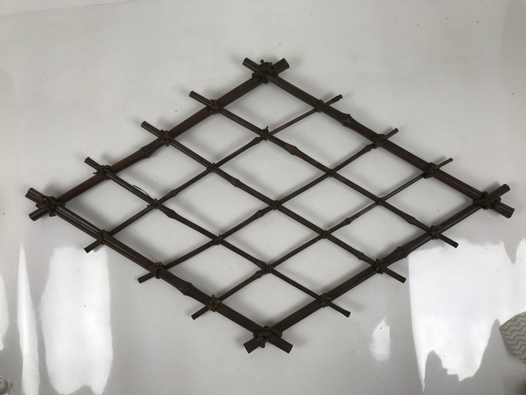 Japanese Bamboo Rhombus Lattice Wall Decoration Vtg Vine Natural Material WT557