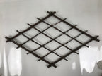 Japanese Bamboo Rhombus Lattice Wall Decoration Vtg Vine Natural Material WT557